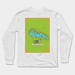 Devi's Lake North Dakota USA map Long Sleeve T-Shirt